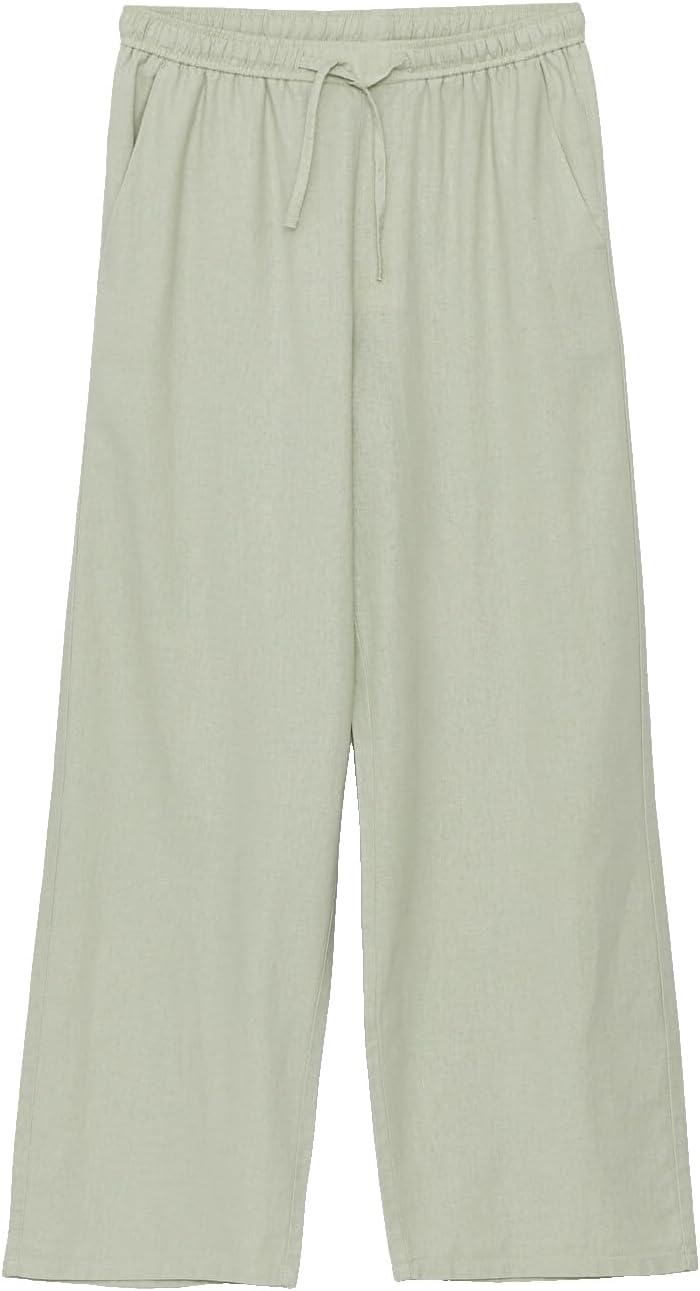 سعر ومواصفات LC WAIKIKI Elastic Waist Plain Linen Blend Women'S Trousers 40 Green (B0HKTH4JC9) على Amazon EG