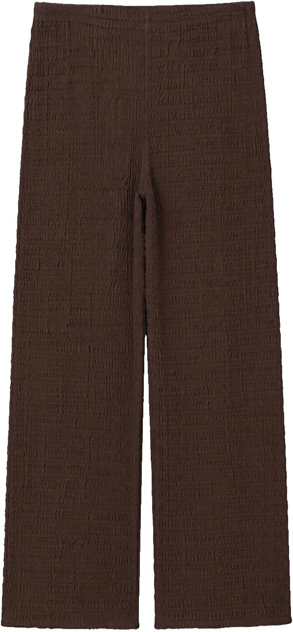 سعر ومواصفات LC WAIKIKI Elastic Waist Textured Women'S Trousers S Brown (B0HKSTX526) على Amazon EG
