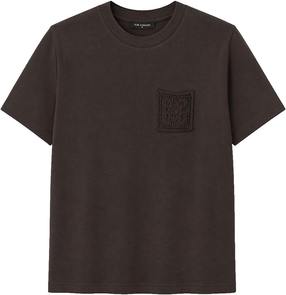 سعر ومواصفات LC WAIKIKI Embroidered 100% Cotton Women'S T-Shirt M Brown (B0HKSZ6XFR) على Amazon EG