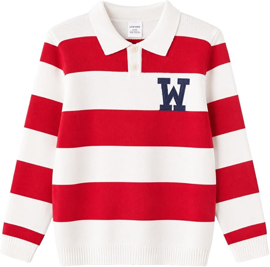 سعر ومواصفات LC WAIKIKI Embroidered Polo Collar Boys' Knitwear Sweater 1-2 Years Red (B0HKT642P2) على Amazon EG
