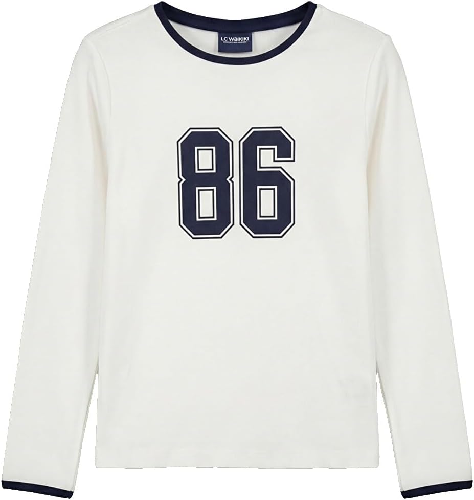 سعر ومواصفات LC WAIKIKI Girls' Slim Fit Crew Neck Long Sleeve T-Shirt 7-8 Years White (B0HKSS9C3R) على Amazon EG