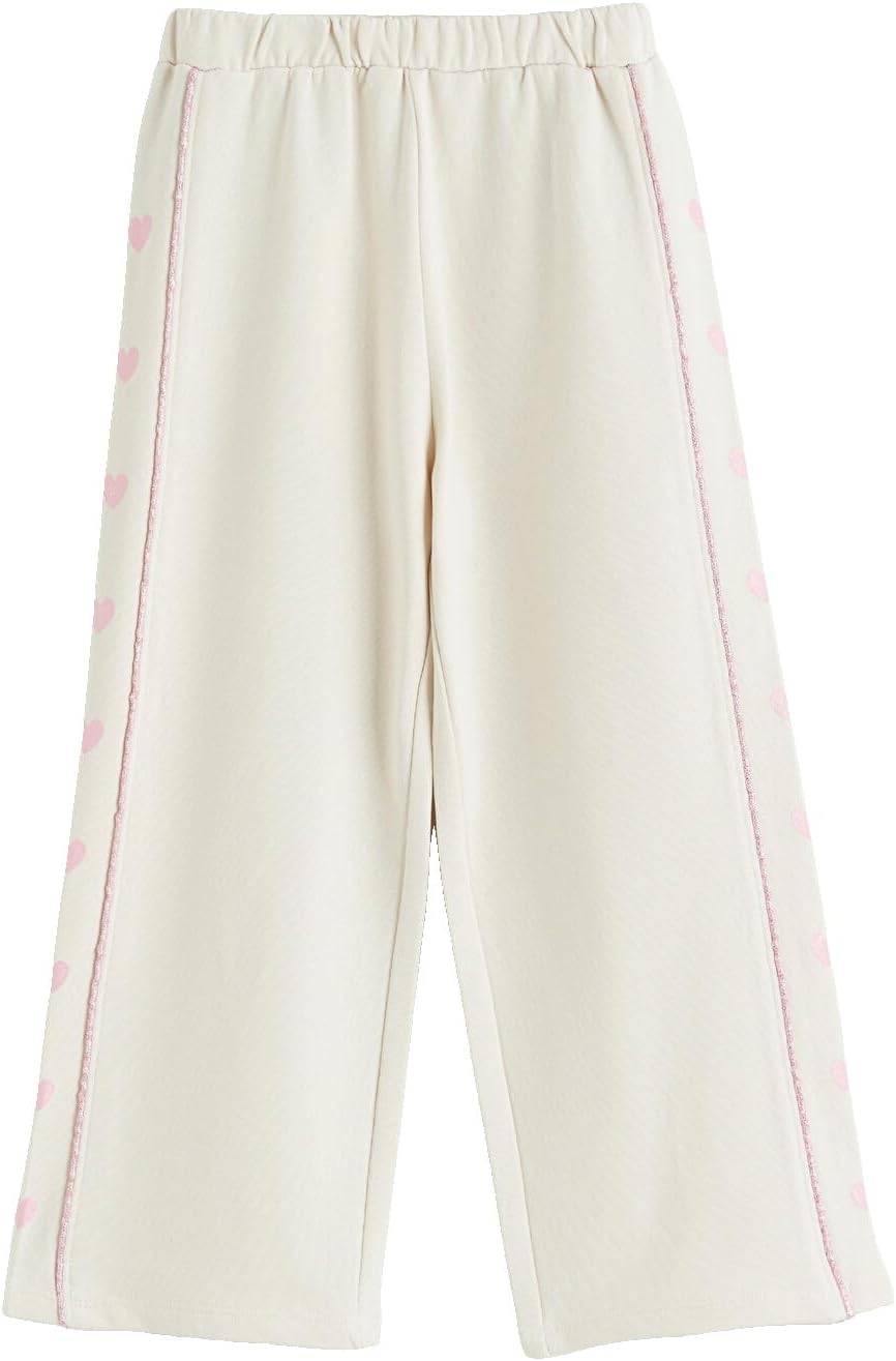 سعر ومواصفات LC WAIKIKI Girls' Wide-Leg Sweatpants With Heart Print 1-2 Years Beige (B0HKT1XCB9) على Amazon EG