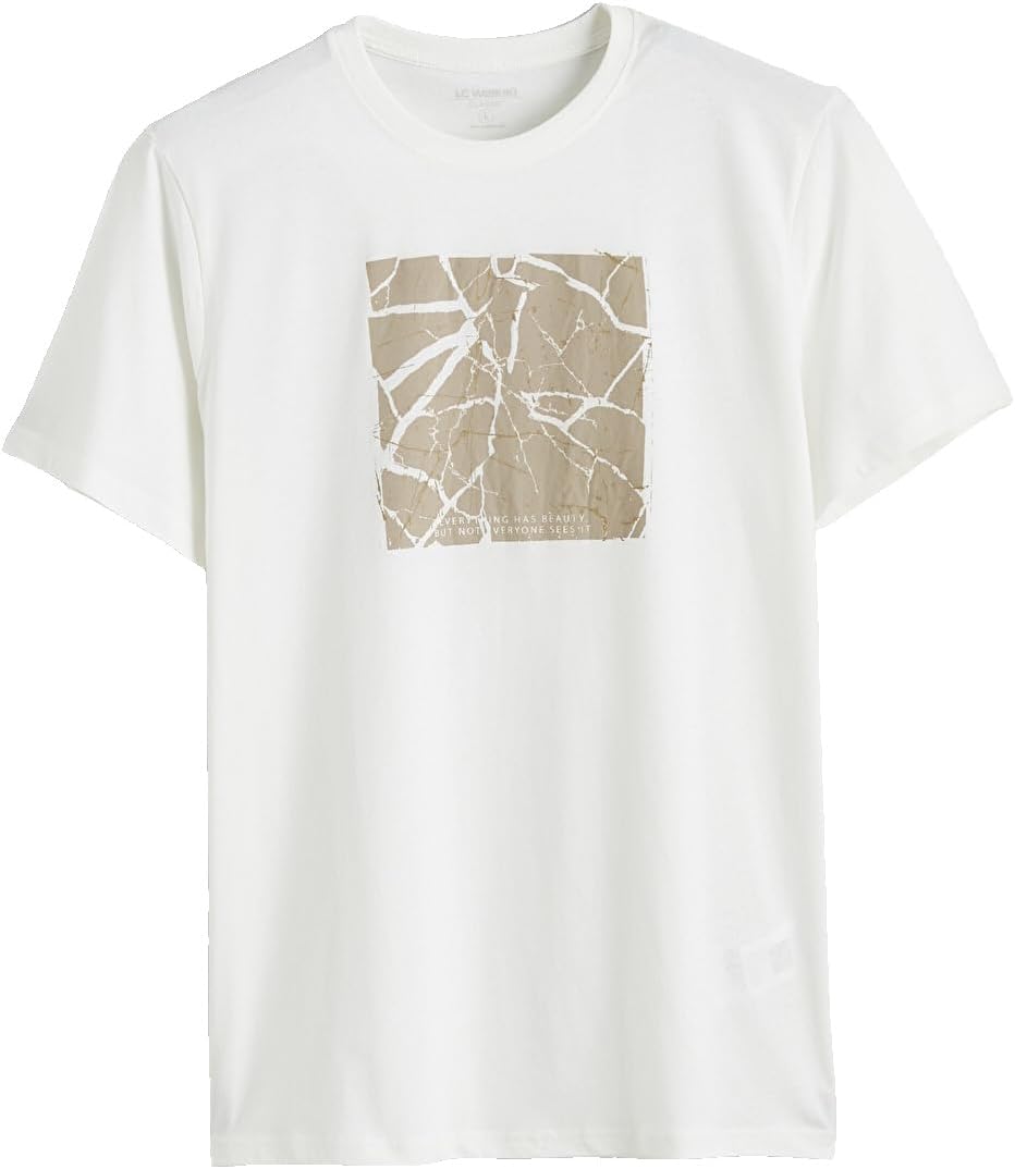 سعر ومواصفات LC WAIKIKI Men'S Crew Neck Printed Jersey T-Shirt M White (B0HKSWYXF5) على Amazon EG