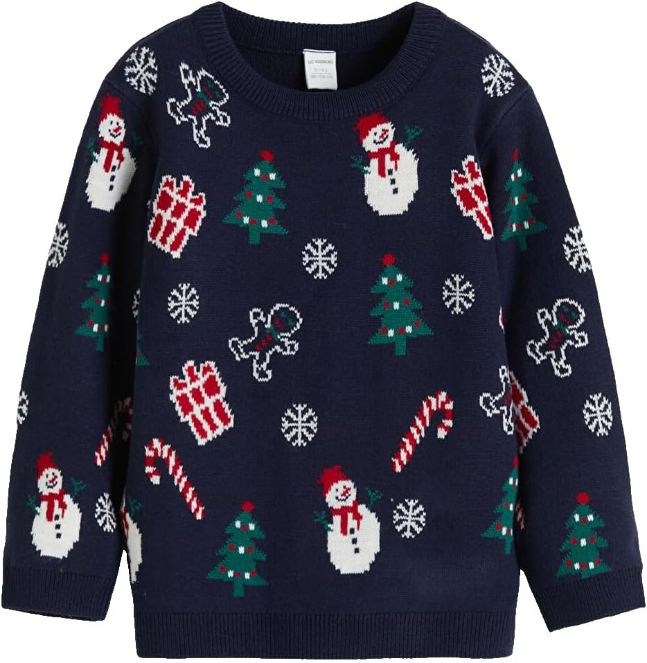 سعر ومواصفات LC WAIKIKI New Year Themed Boys' Knit Sweater 1-2 Years Navy (B0HKT4RLK2) على Amazon EG