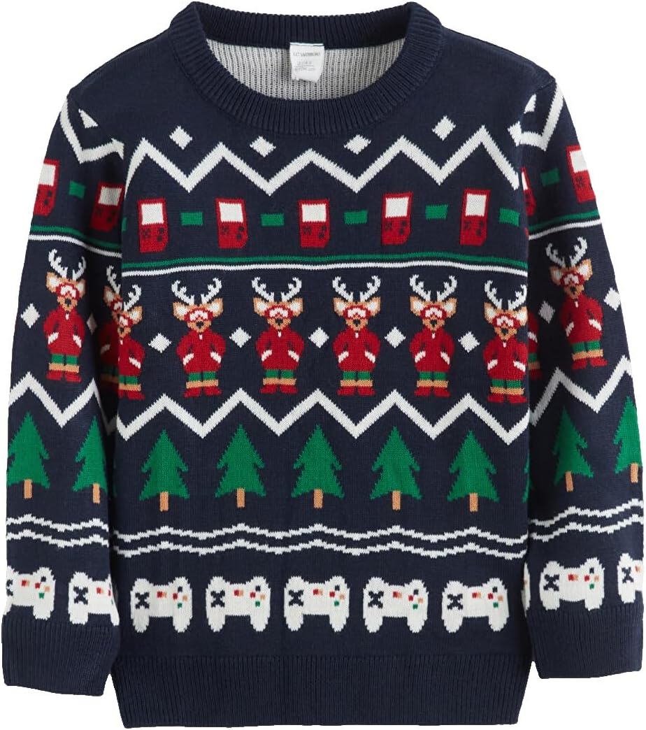 سعر ومواصفات LC WAIKIKI New Year Themed Boys' Knit Sweater 1-2 Years Navy (B0HKTMSD96) على Amazon EG