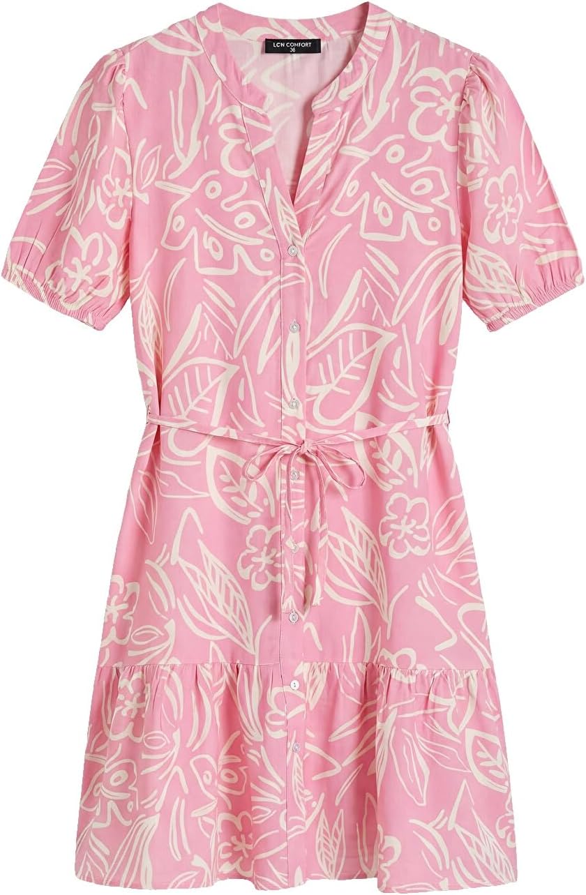 سعر ومواصفات LC WAIKIKI Notch Neck Waist Belted Dress L Pink (B0HKV2ZXBH) على Amazon EG
