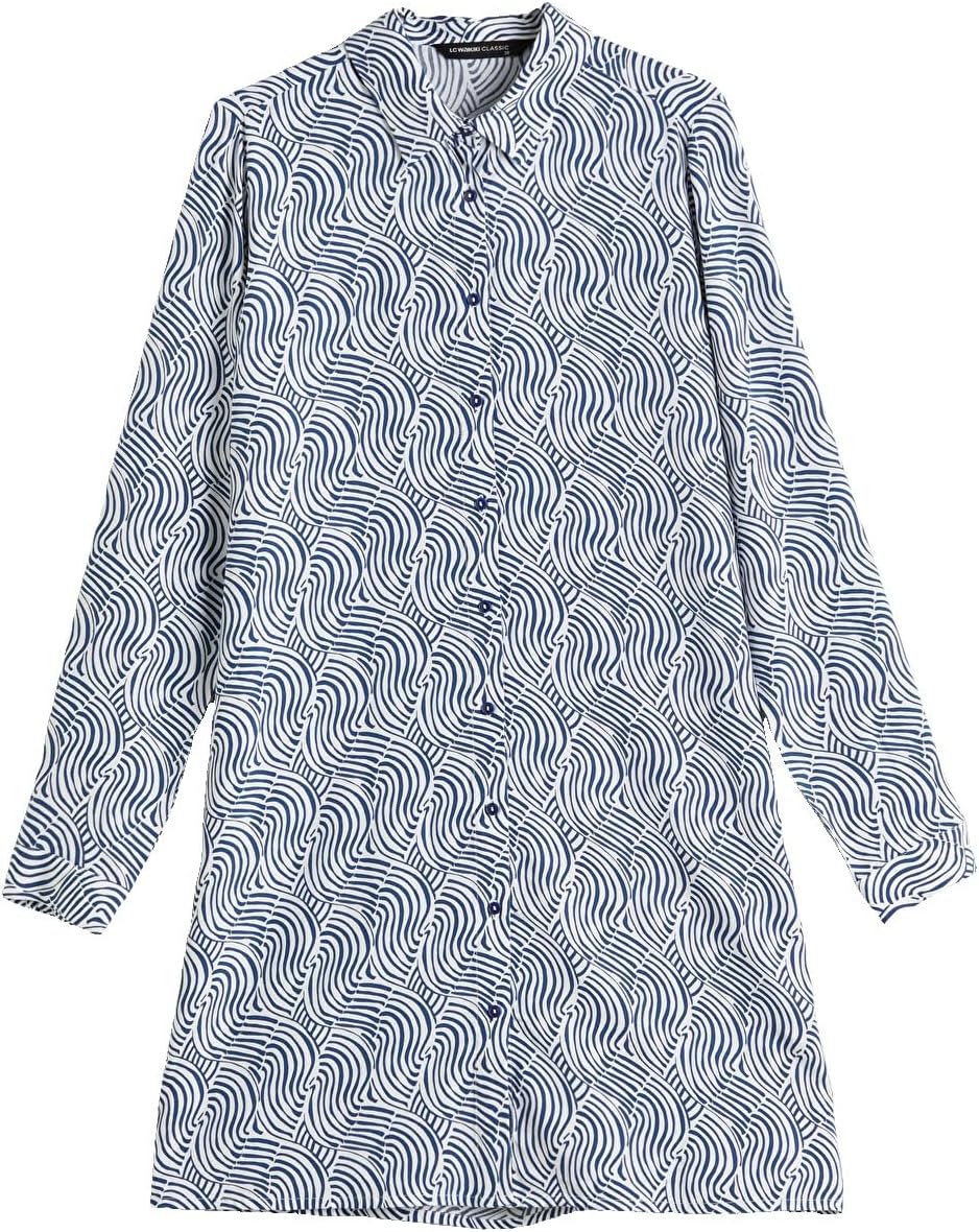 سعر ومواصفات LC WAIKIKI Patterned Women'S Shirt Tunic 36 Navy (B0HKT1H7VC) على Amazon EG