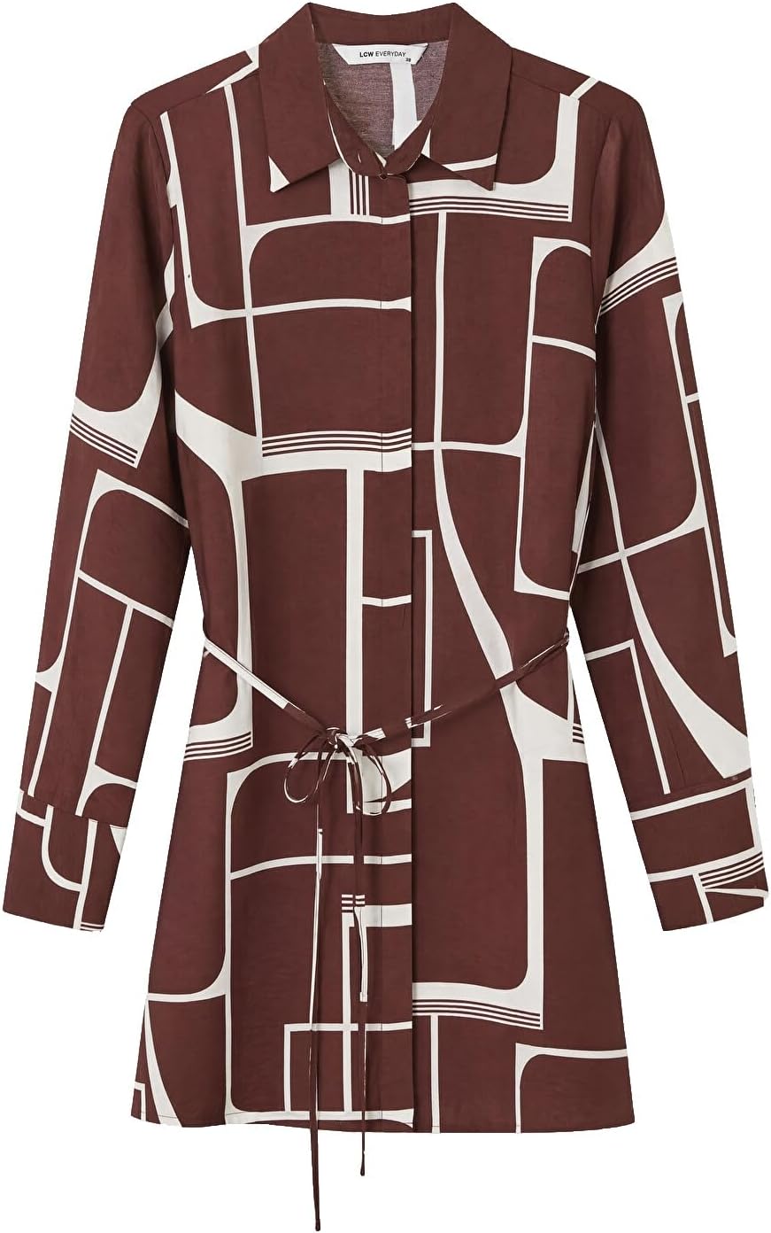 سعر ومواصفات LC WAIKIKI Patterned Women'S Shirt Tunic 46 Bordeaux (B0HKTHM3P2) على Amazon EG