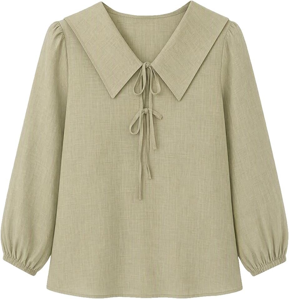 سعر ومواصفات LC WAIKIKI Peter Pan Collar Bowed Blouse 36 Khaki (B0HKTL9LG6) على Amazon EG