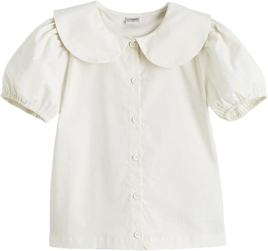 سعر ومواصفات LC WAIKIKI Peter Pan Collar Girls' T-Shirt 5-6 Years White (B0HKSRZ2S4) على Amazon EG