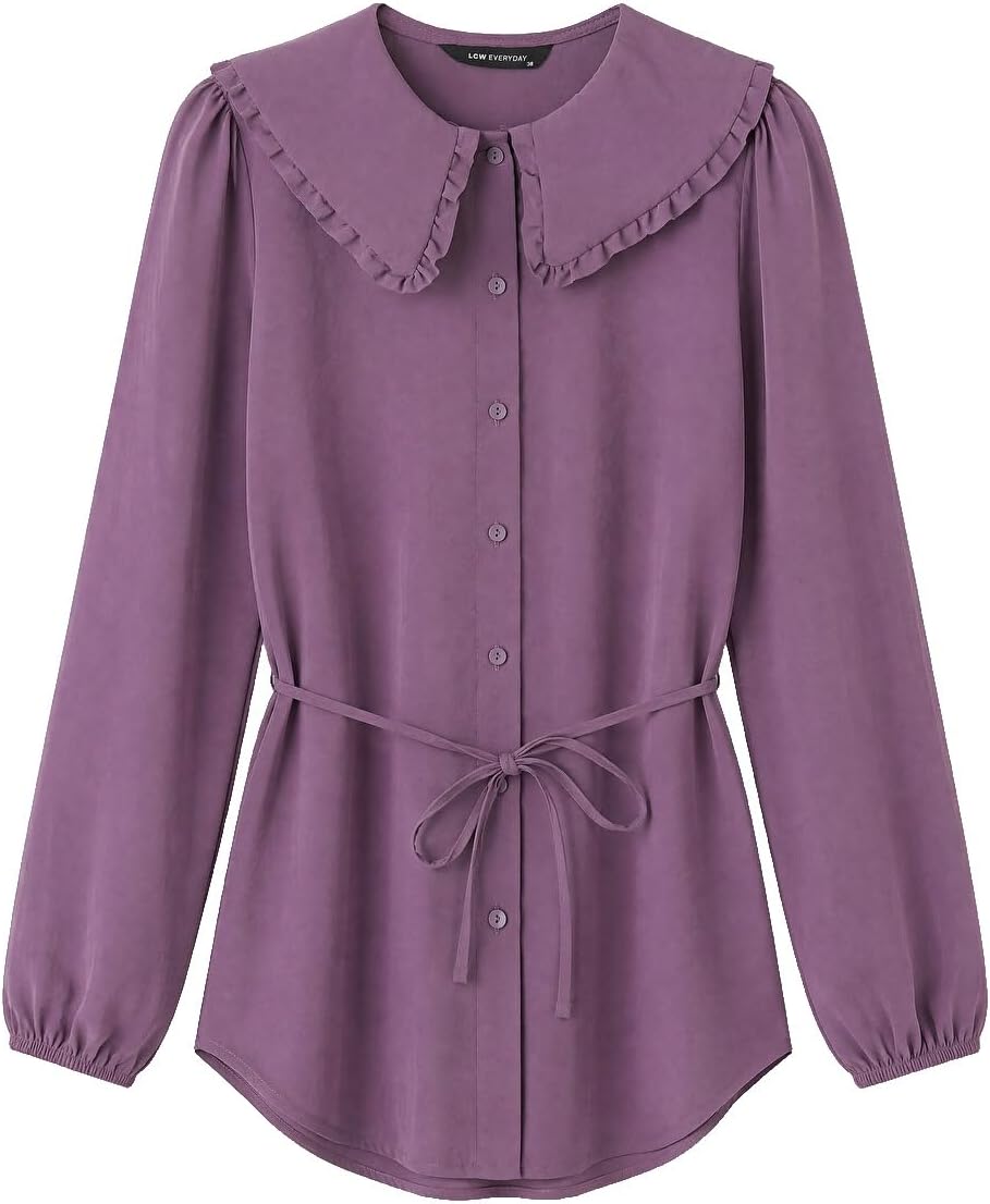 سعر ومواصفات LC WAIKIKI Peter Pan Collar Modal Blended Women'S Shirt Tunic (B0HKTQSSS8) على Amazon EG