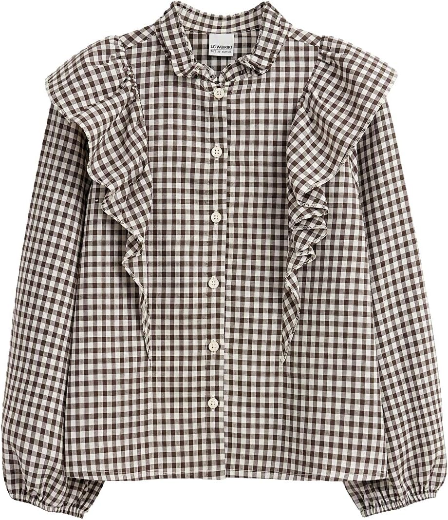 سعر ومواصفات LC WAIKIKI Plaid Twill Girls' Shirt 10-11 Years Brown (B0HKT4M2MK) على Amazon EG
