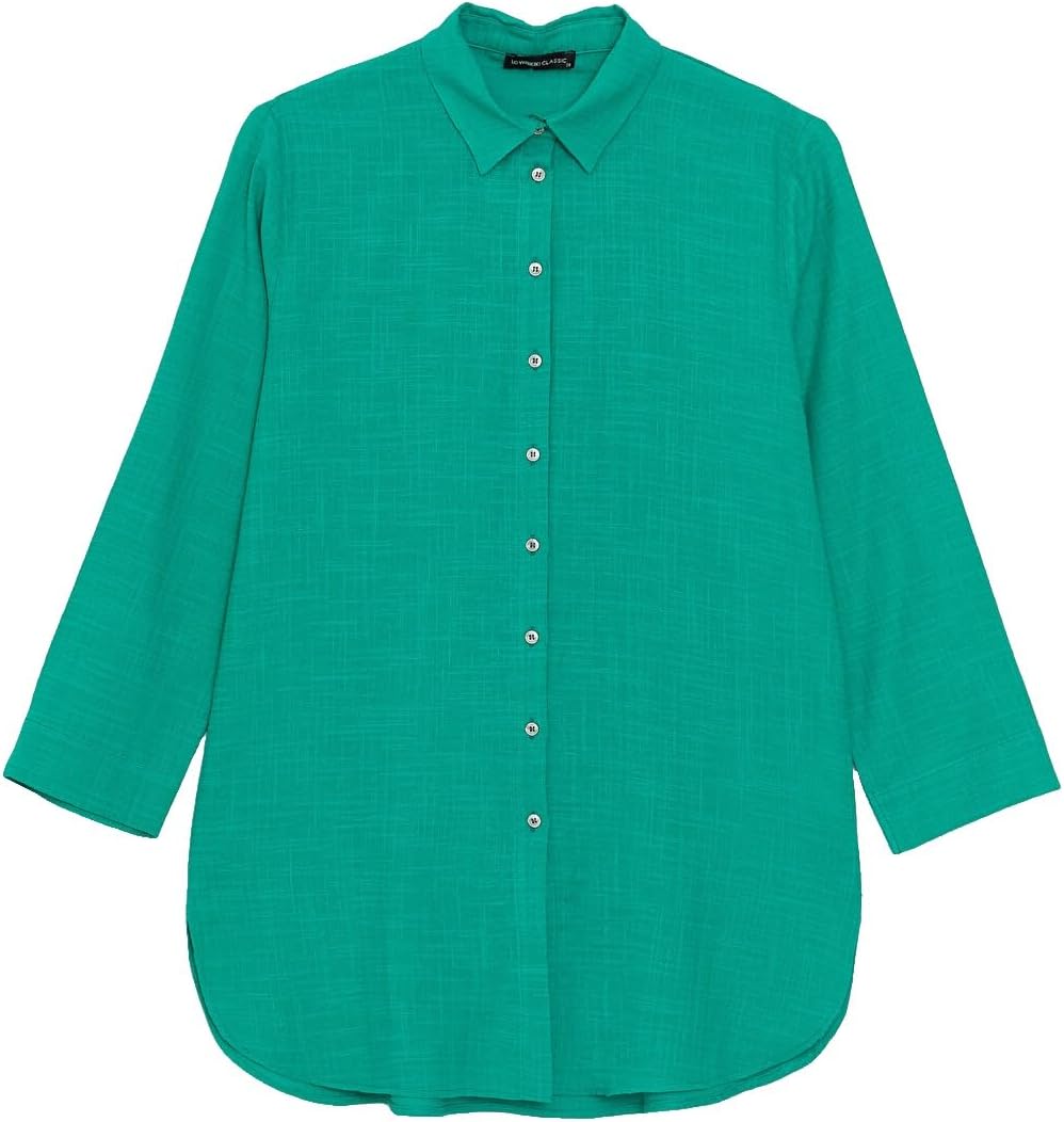 سعر ومواصفات LC WAIKIKI Plain Long Sleeve Linen-Look Women'S Shirt Tunic 44 Green (B0HKTJBHVF) على Amazon EG