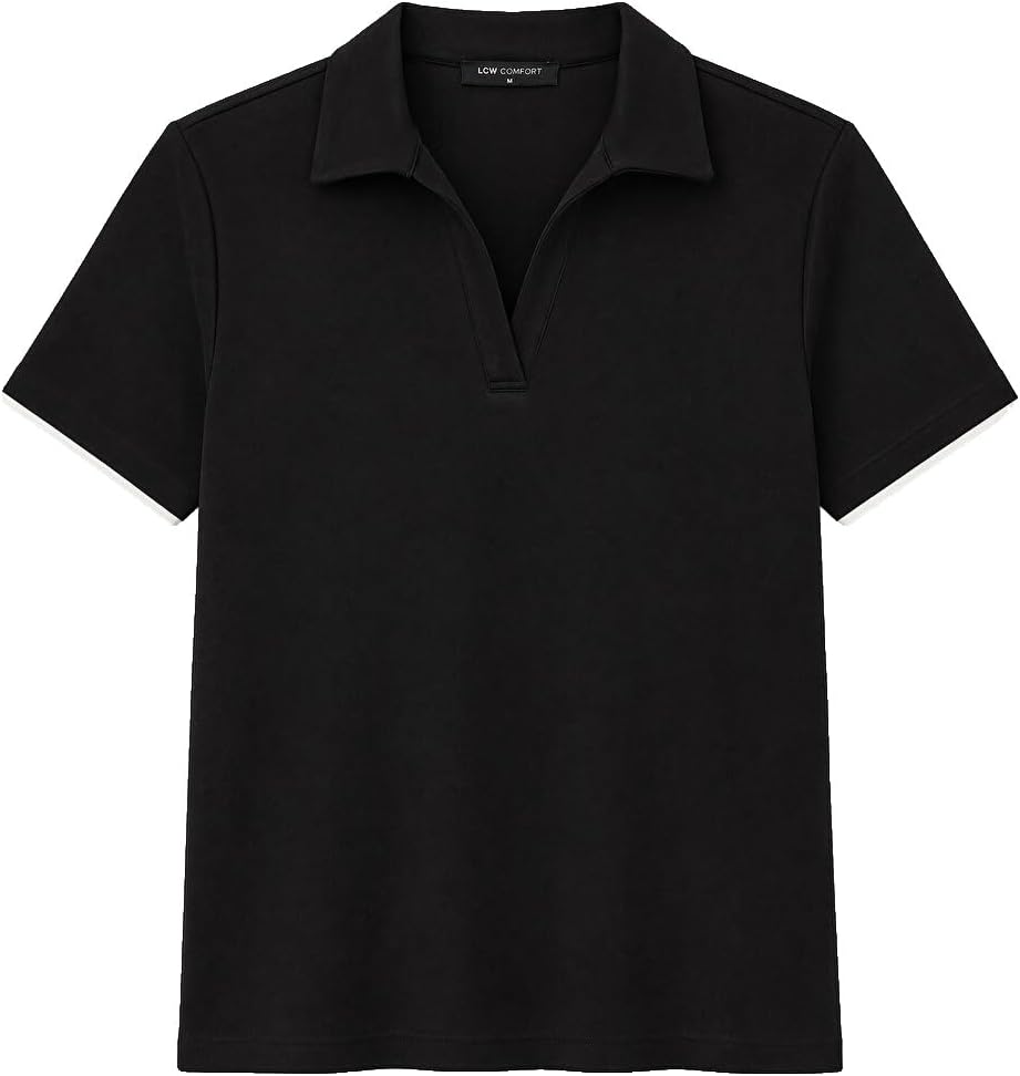 سعر ومواصفات LC WAIKIKI Polo Collar Soft Touch Women'S T-Shirt 2Xl Black (B0HKTJ3ZRL) على Amazon EG