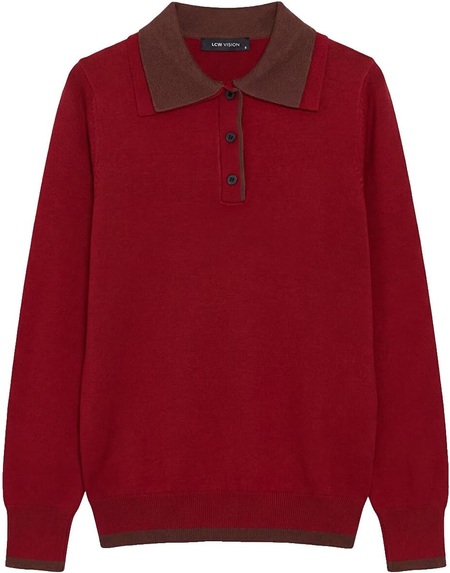 سعر ومواصفات LC WAIKIKI Polo Collar Women'S Knitwear Sweater M Red (B0HKTKPHVZ) على Amazon EG