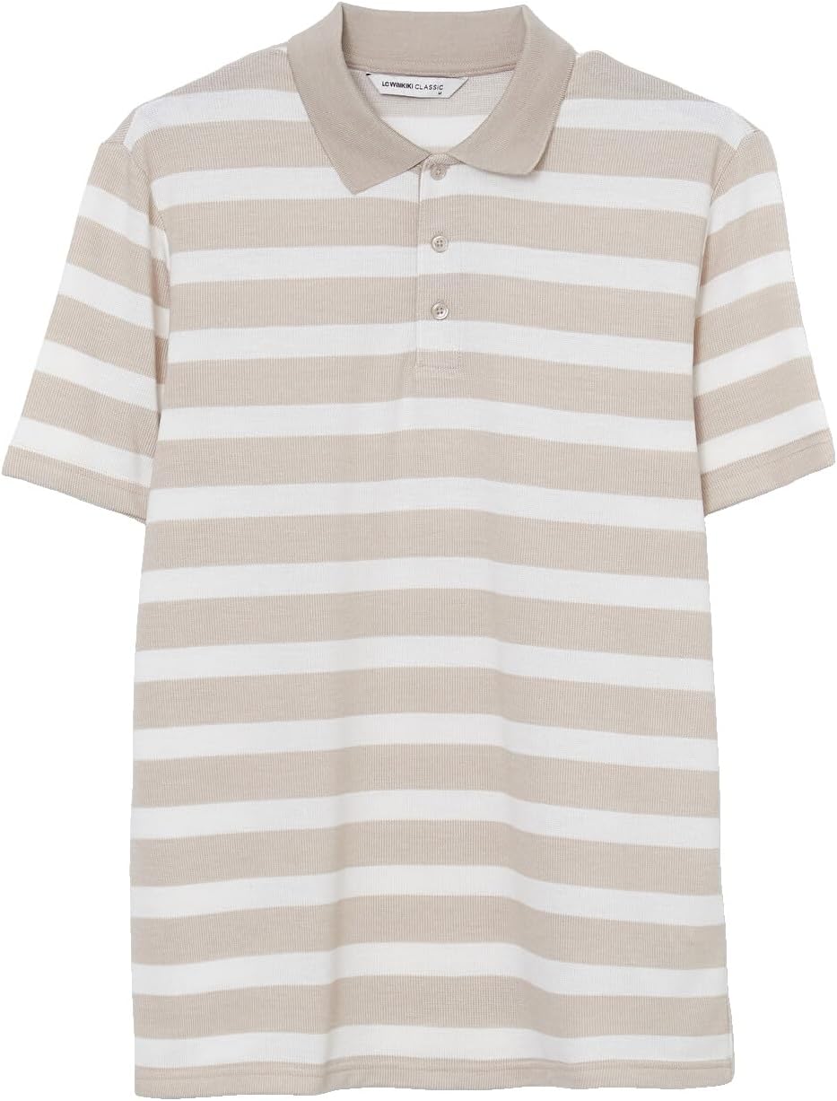 سعر ومواصفات LC WAIKIKI Polo Neck Short Sleeve Striped Men'S T-Shirt 2Xl Beige (B0HKT8ZXGQ) على Amazon EG