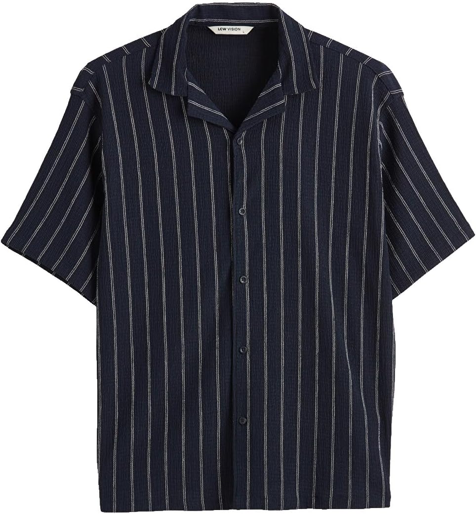 سعر ومواصفات LC WAIKIKI Regular Fit Camp Collar Striped Men'S Shirt M Navy S6GE08Z8-LGS-M-8685002303612 (B0HKTBZ4GJ) على Amazon EG