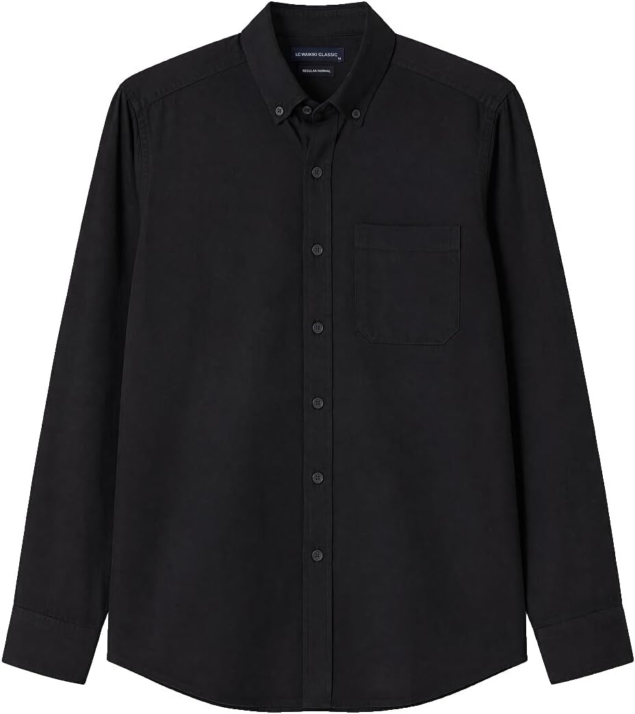 سعر ومواصفات LC WAIKIKI Regular Fit Gabardine Men'S Shirt L Black (B0HKSWPK42) على Amazon EG