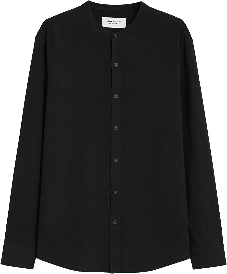 سعر ومواصفات LC WAIKIKI Regular Fit Grandad Collar Men'S Shirt M Black (B0HKSQV87S) على Amazon EG