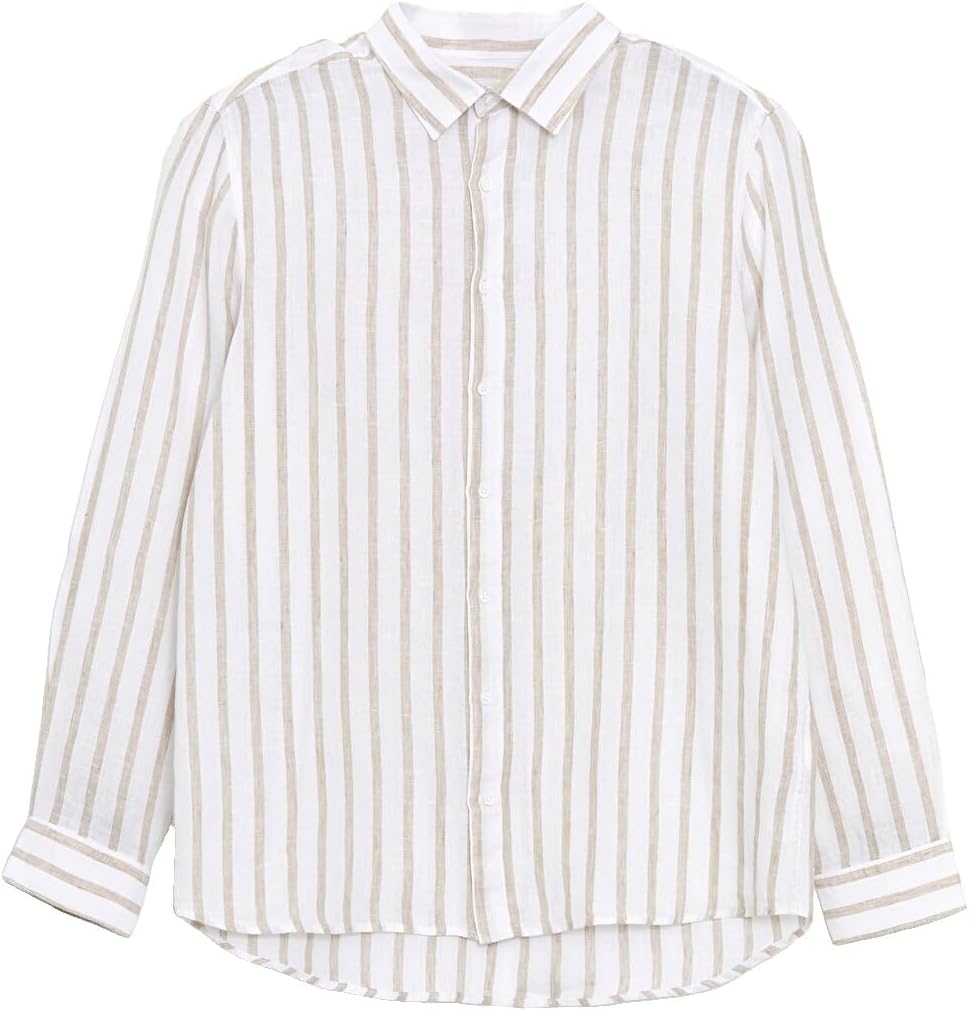 سعر ومواصفات LC WAIKIKI Regular Fit Long Sleeve Striped 100% Linen Men'S Shirt L Beige (B0HKSVJ9D9) على Amazon EG