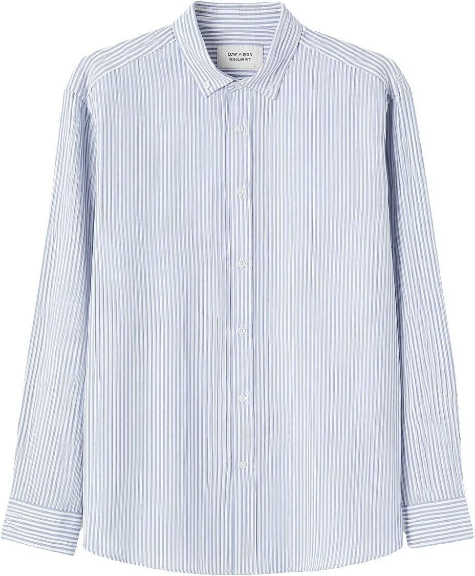 سعر ومواصفات LC WAIKIKI Regular Fit Striped Crinkle Men's Shirt (B0HJW7L828) على Amazon EG