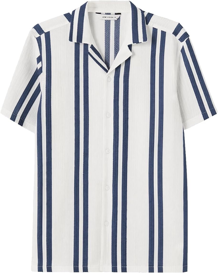 سعر ومواصفات LC WAIKIKI Regular Fit Striped Dobby Men's Shirt (B0HJWC5TWK) على Amazon EG