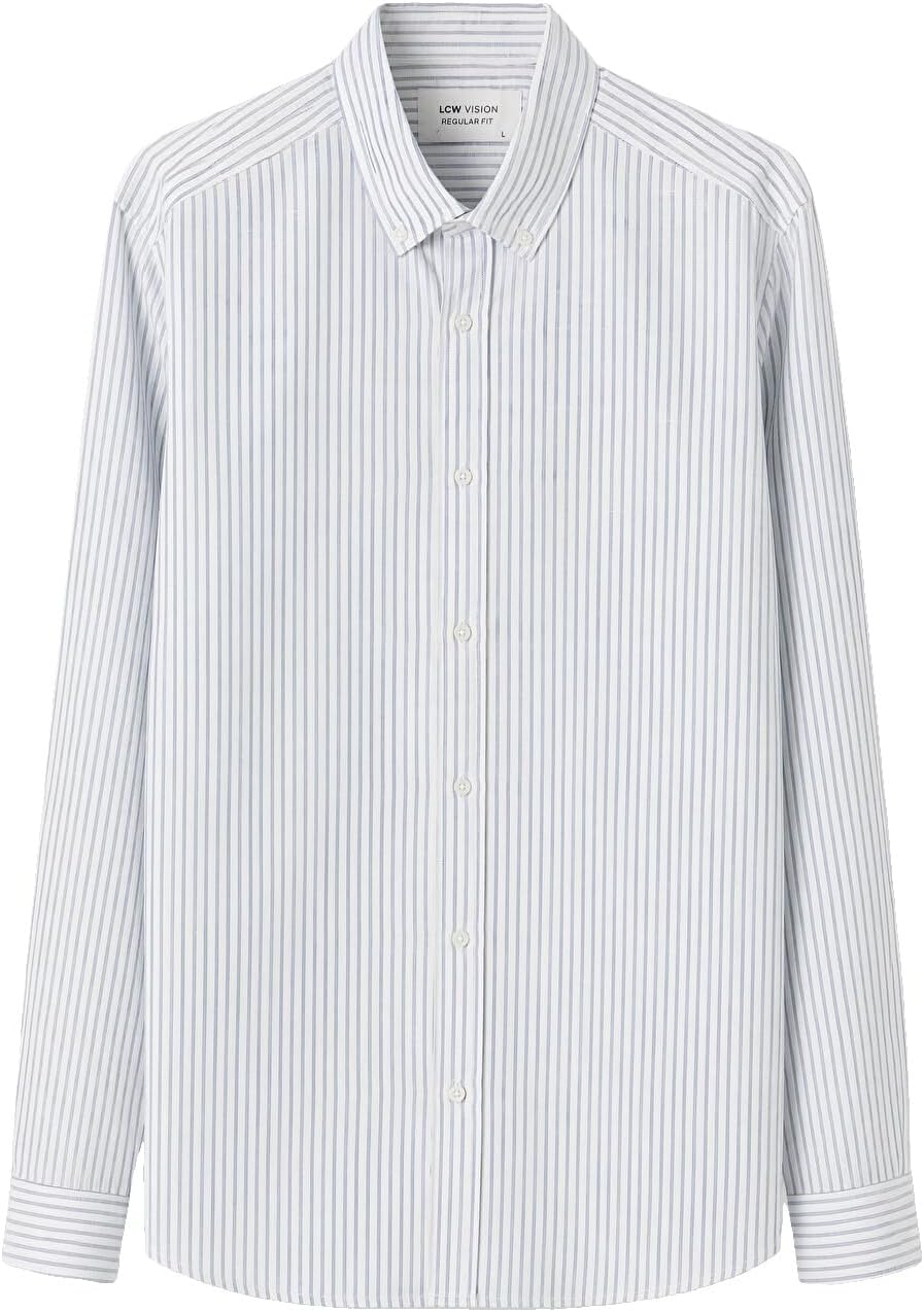 سعر ومواصفات LC WAIKIKI Regular Fit Striped Long Sleeve Men'S Shirt S Blue (B0HKTQN6RY) على Amazon EG