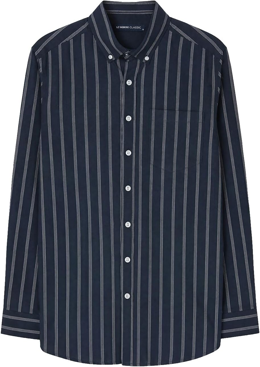 سعر ومواصفات LC WAIKIKI Regular Fit Striped Oxford Men's Shirt (B0HJWKZQ72) على Amazon EG