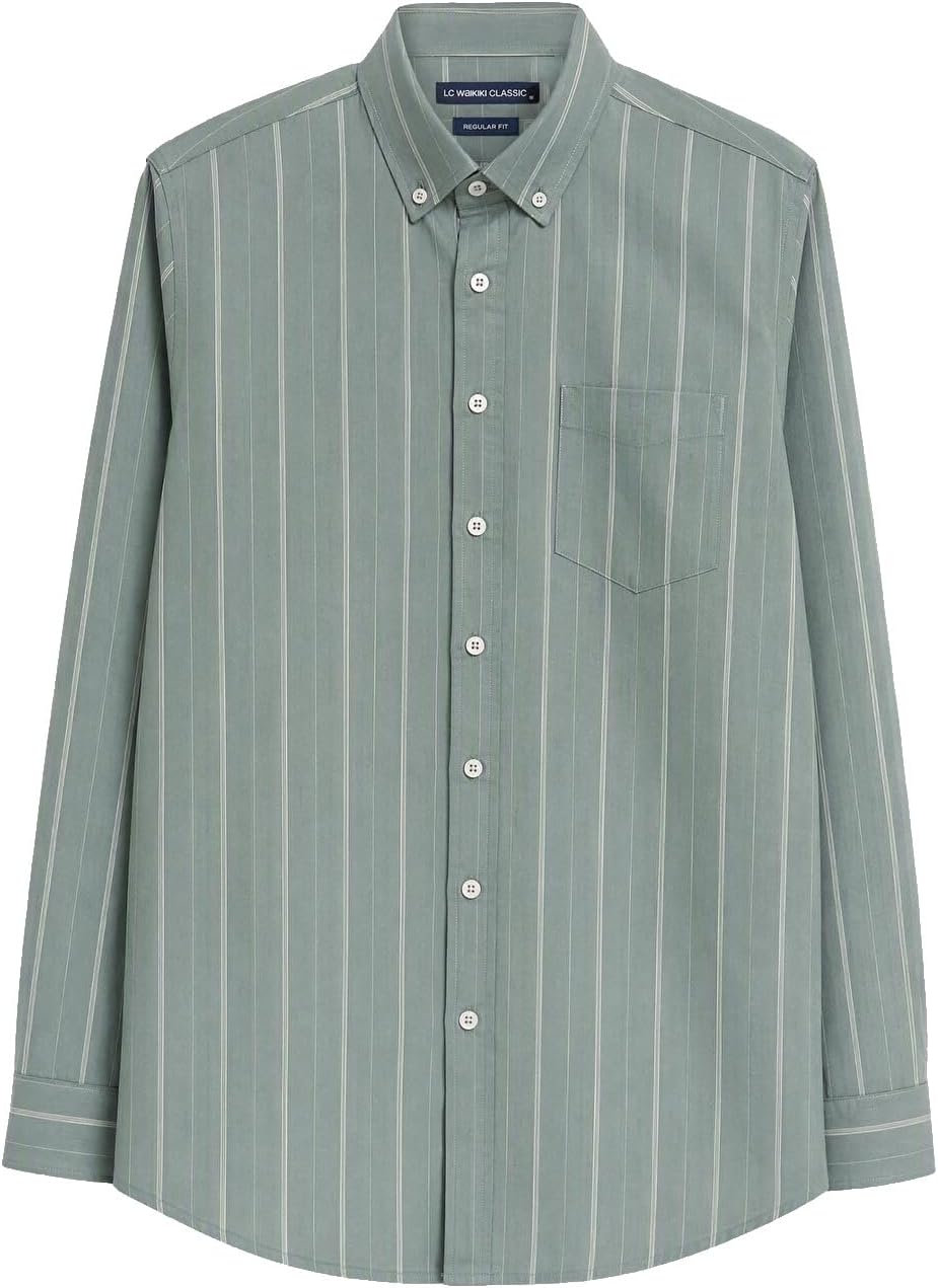 سعر ومواصفات LC WAIKIKI Regular Fit Striped Oxford Men'S Shirt S Green (B0HKSSD8YV) على Amazon EG