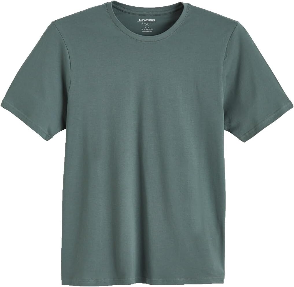 سعر ومواصفات LC WAIKIKI Regular Fit Thin Fabric T-Shirt /03 S Green (B0HKSX6M68) على Amazon EG