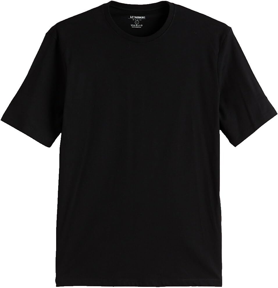 سعر ومواصفات LC WAIKIKI Regular Fit Thin Fabric T-Shirt /03 S Black (B0HKT19J1L) على Amazon EG