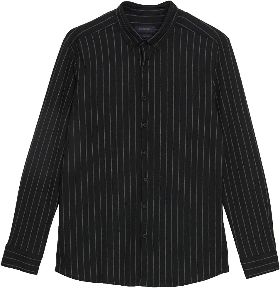سعر ومواصفات LC WAIKIKI Slim Fit Long Sleeve Striped Men'S Shirt S Black (B0HKTC217Q) على Amazon EG