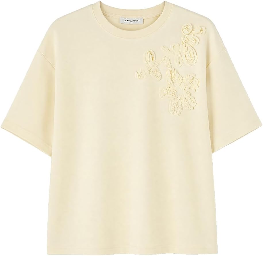 سعر ومواصفات LC WAIKIKI Soft Touch Flower Appliquéd Blouse S Yellow (B0HKT5TQ9L) على Amazon EG