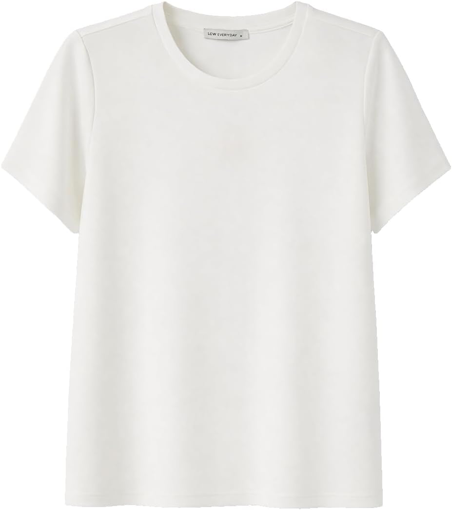 سعر ومواصفات LC WAIKIKI Soft Touch Women'S T-Shirt M White (B0HKSTB223) على Amazon EG