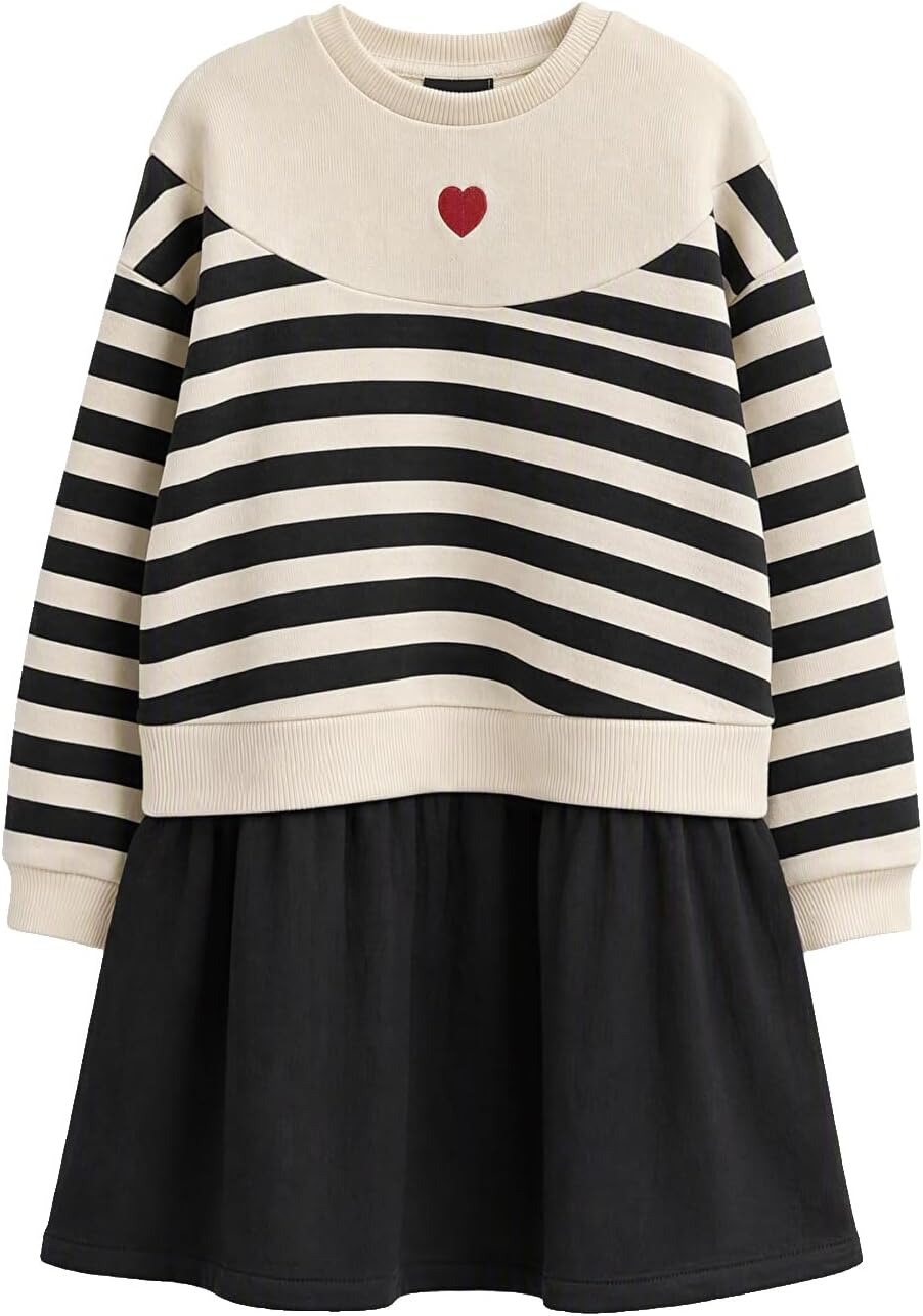 سعر ومواصفات LC WAIKIKI Striped Girls' 3 Thread Dress 5-6 Years Black (B0HKTWZMZZ) على Amazon EG
