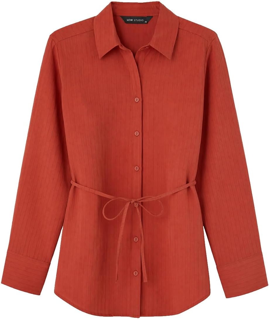 سعر ومواصفات LC WAIKIKI Striped Modal Blended Women'S Shirt 40 Red (B0HKTBJV9G) على Amazon EG