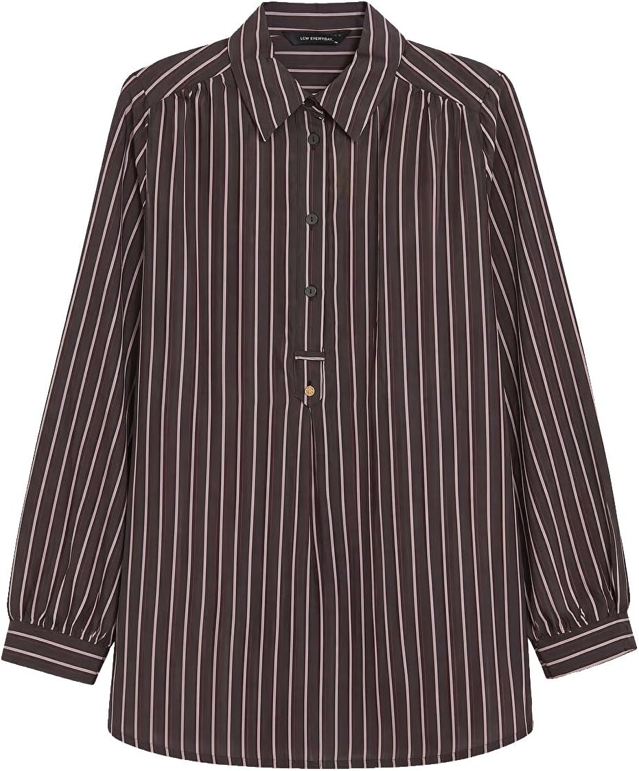 سعر ومواصفات LC WAIKIKI Striped Oversize Women'S Shirt Tunic 46 Brown (B0HKTH74DM) على Amazon EG