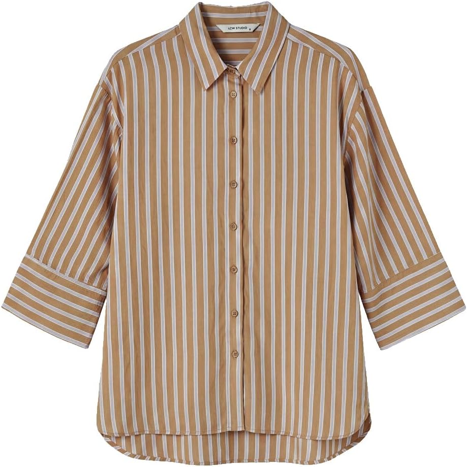 سعر ومواصفات LC WAIKIKI Striped Oversize Women'S Shirt 40 Brown (B0HKTM8HVM) على Amazon EG