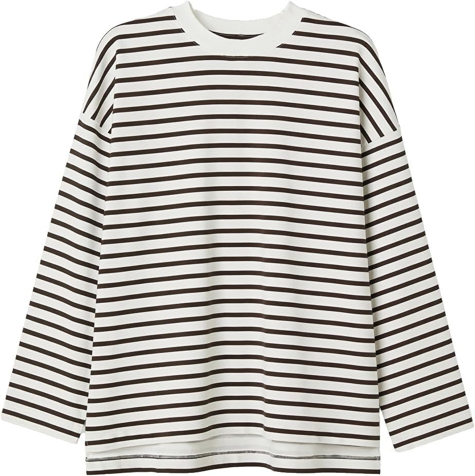 سعر ومواصفات LC WAIKIKI Striped Oversize Women'S Sweatshirt Tunic W66150Z8-LGE (B0HKT8XQGH) على Amazon EG