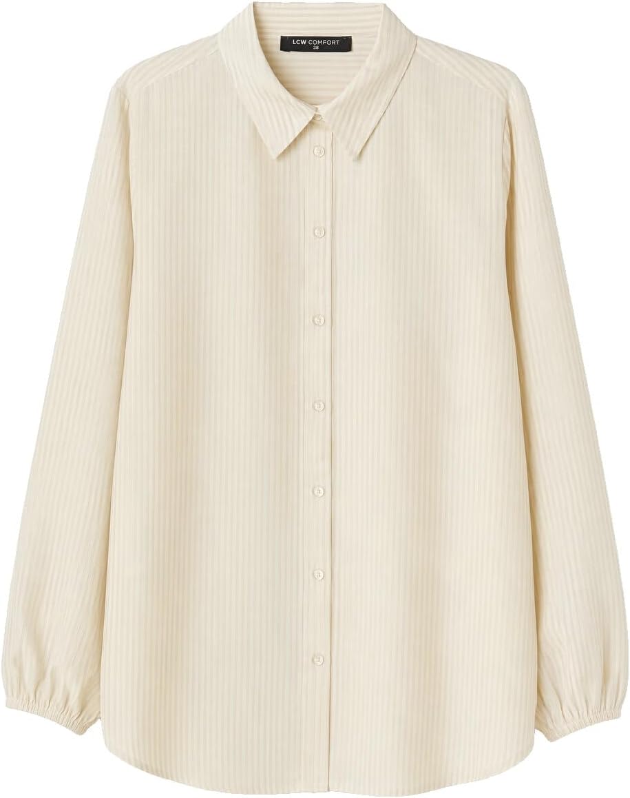 سعر ومواصفات LC WAIKIKI Striped Poplin Women'S Shirt 36 Beige (B0HKTJPDTX) على Amazon EG