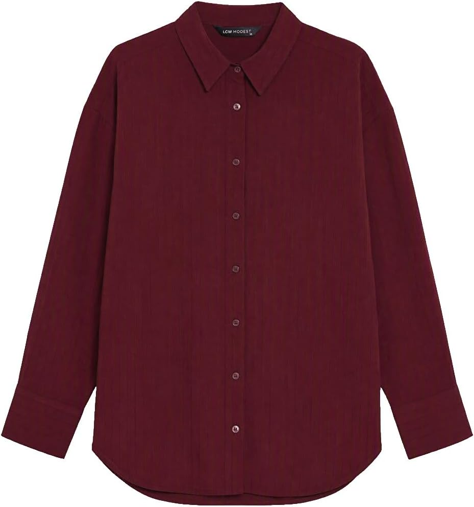 سعر ومواصفات LC WAIKIKI Striped Women'S Shirt 36 Bordeaux (B0HKTD1YHY) على Amazon EG