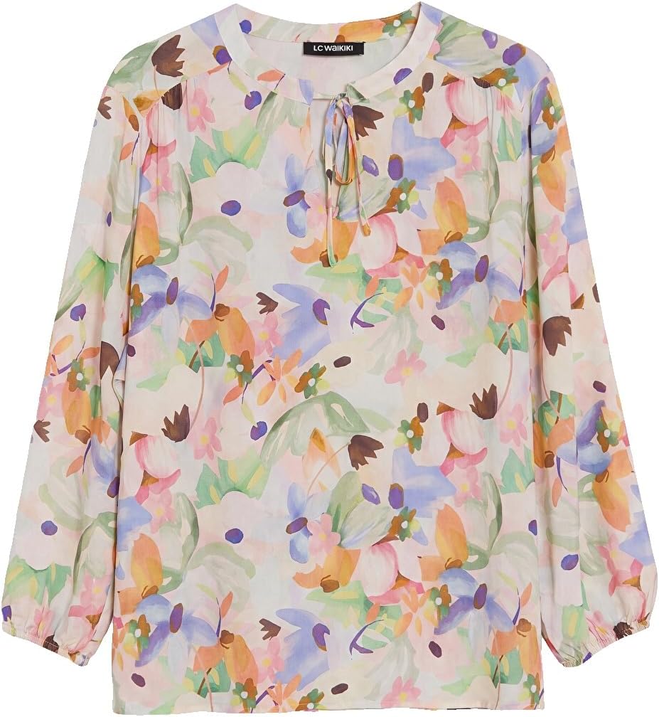 سعر ومواصفات LC WAIKIKI Tie Detailed Floral Blouse 38 Green (B0HKTDT75X) على Amazon EG
