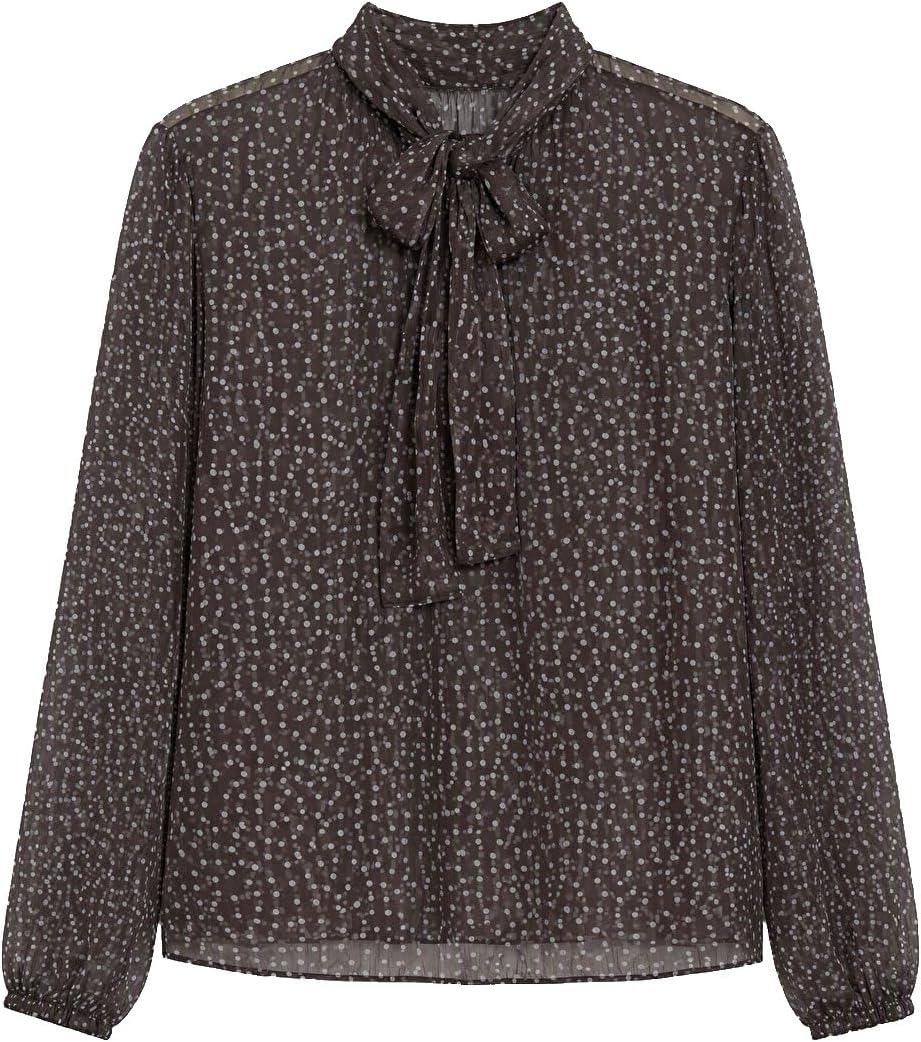 سعر ومواصفات LC WAIKIKI Tie Neck Polka Dot Oversize Chiffon Blouse 42 Brown (B0HKTBGPK8) على Amazon EG