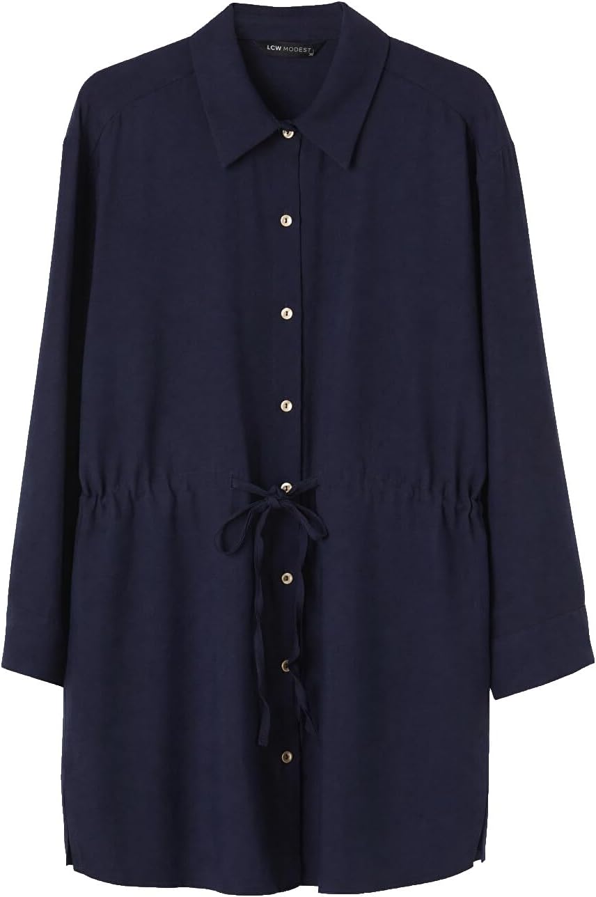 سعر ومواصفات LC WAIKIKI Tie-Up Women'S Shirt Tunic 36 Navy (B0HKT84RTJ) على Amazon EG