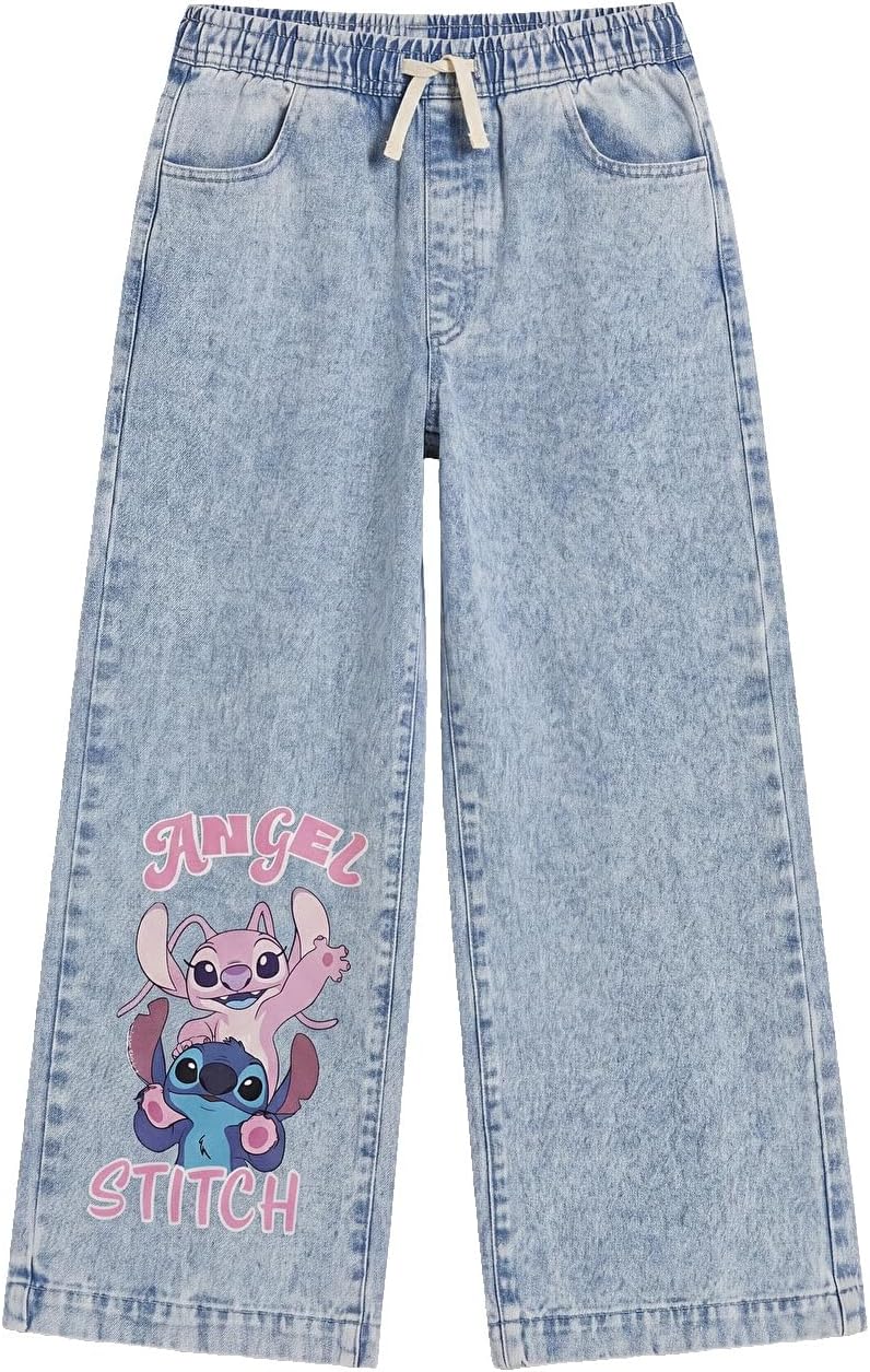 سعر ومواصفات LC WAIKIKI Wideleg Stitch And Angel Printed Girls' Jeans 8-9 Years Blue (B0HKTHLTN7) على Amazon EG