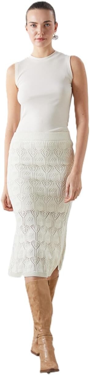 سعر ومواصفات LC واكيكي LC WAIKIKI Elastic Waist Hole-Knitted Tricot Skirt (B0FK3W1544) على Amazon EG