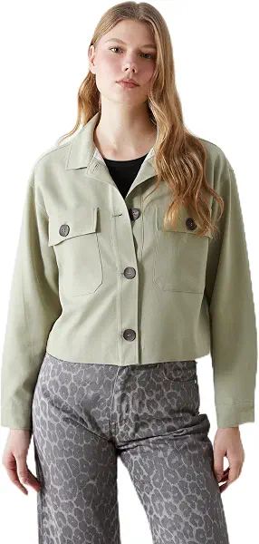 سعر ومواصفات LC واكيكي LC WAIKIKI Woman Collared Neck Linen Blend Women's Jacket (B0GYZLJ64Q) على Amazon EG