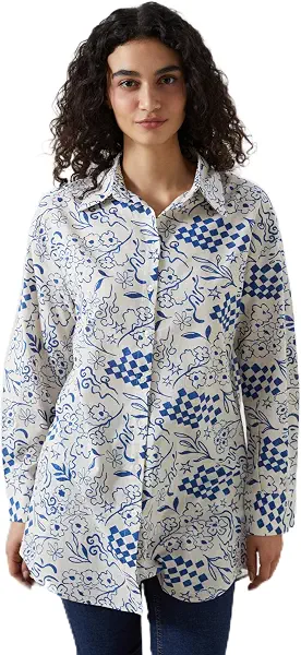 سعر ومواصفات LC واكيكي بلوزة طويلة منقوشة كبيرة الحجم للنساء (B0GVJTCLT9) على Amazon EG