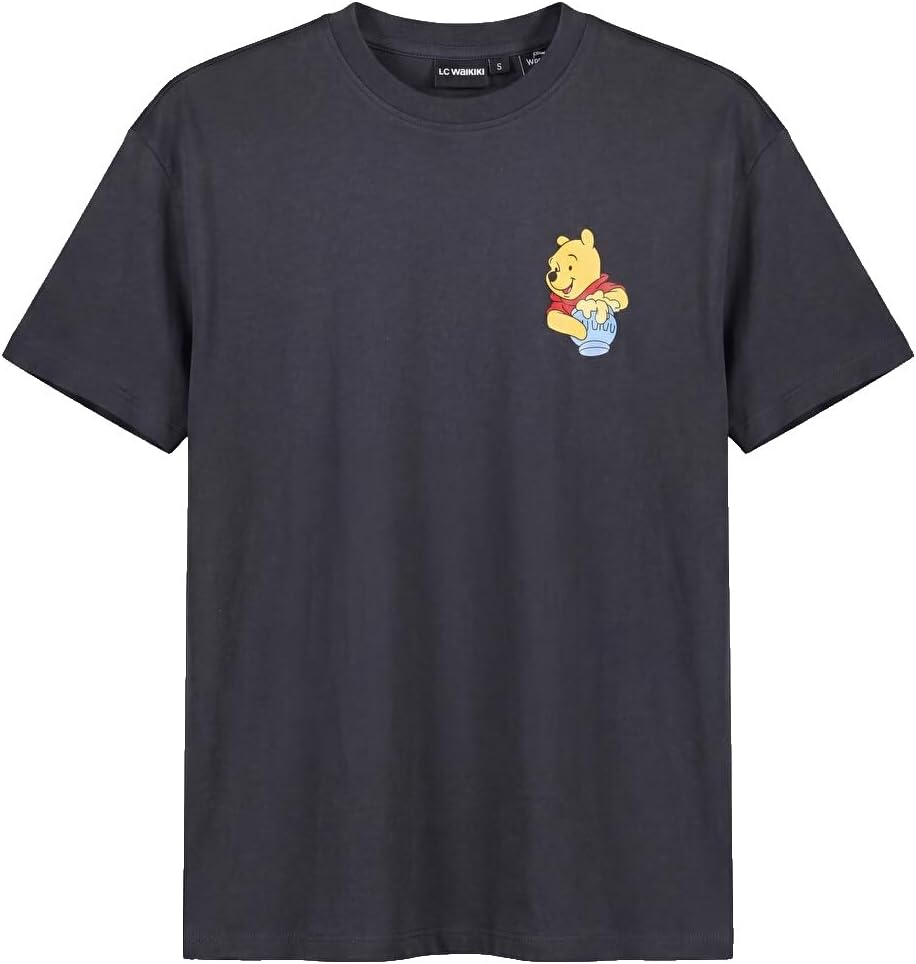 سعر ومواصفات LC واكيكي تي شيرت نسائي قطني 100% مطبوع عليه Winnie The Pooh مقاس S لون رصاصي (B0HKSX1G13) على Amazon EG