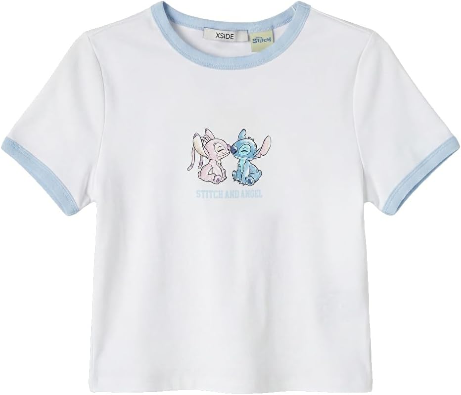 سعر ومواصفات LC واكيكي شورت قصير مطبوع عليه Angel And Stitch للنساء، مقاس XS، لون ابيض (B0HKT1PR95) على Amazon EG